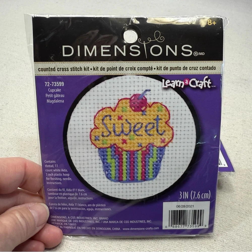 Dimensions Counted Cross Stitch - Rainbow Peace and Sweet Cupcake Kits - NWT